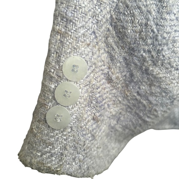 BASLER Black Label Light Blue Tweed Silk Blazer Jacket Women's EU 46 US Size 14 - Picture 5 of 10